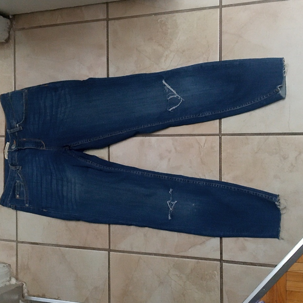 Zara premium denim collection jeans, high stretch skinnys,  medium wash, size 6